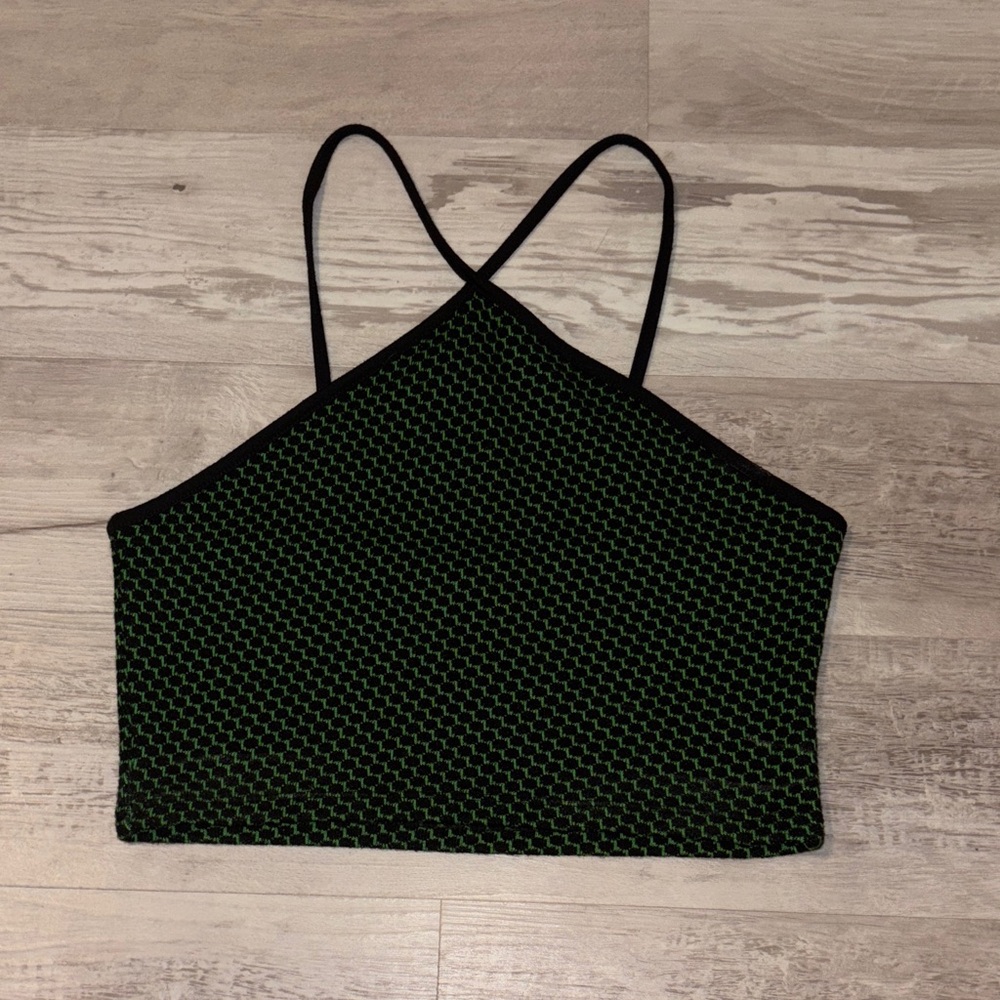 Zara Black and Green Camisole Top
